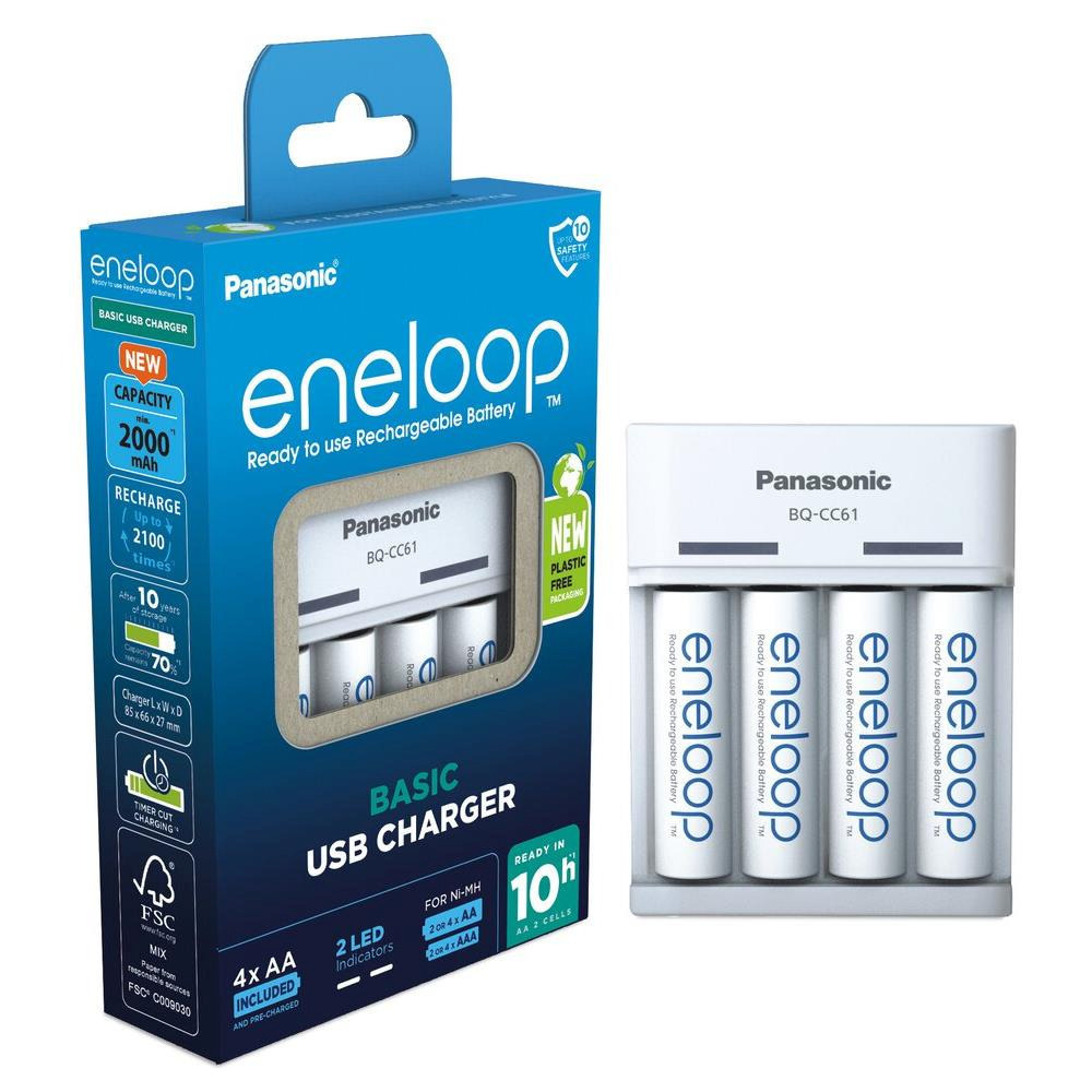20221108102513_941f815d Panasonic Eneloop Basic BQ-CC61 USB Φορτιστής 4 Μπαταριών Ni-MH Μεγέθους AA/AAA Σετ με 4x AA 2000mAh - Image 5