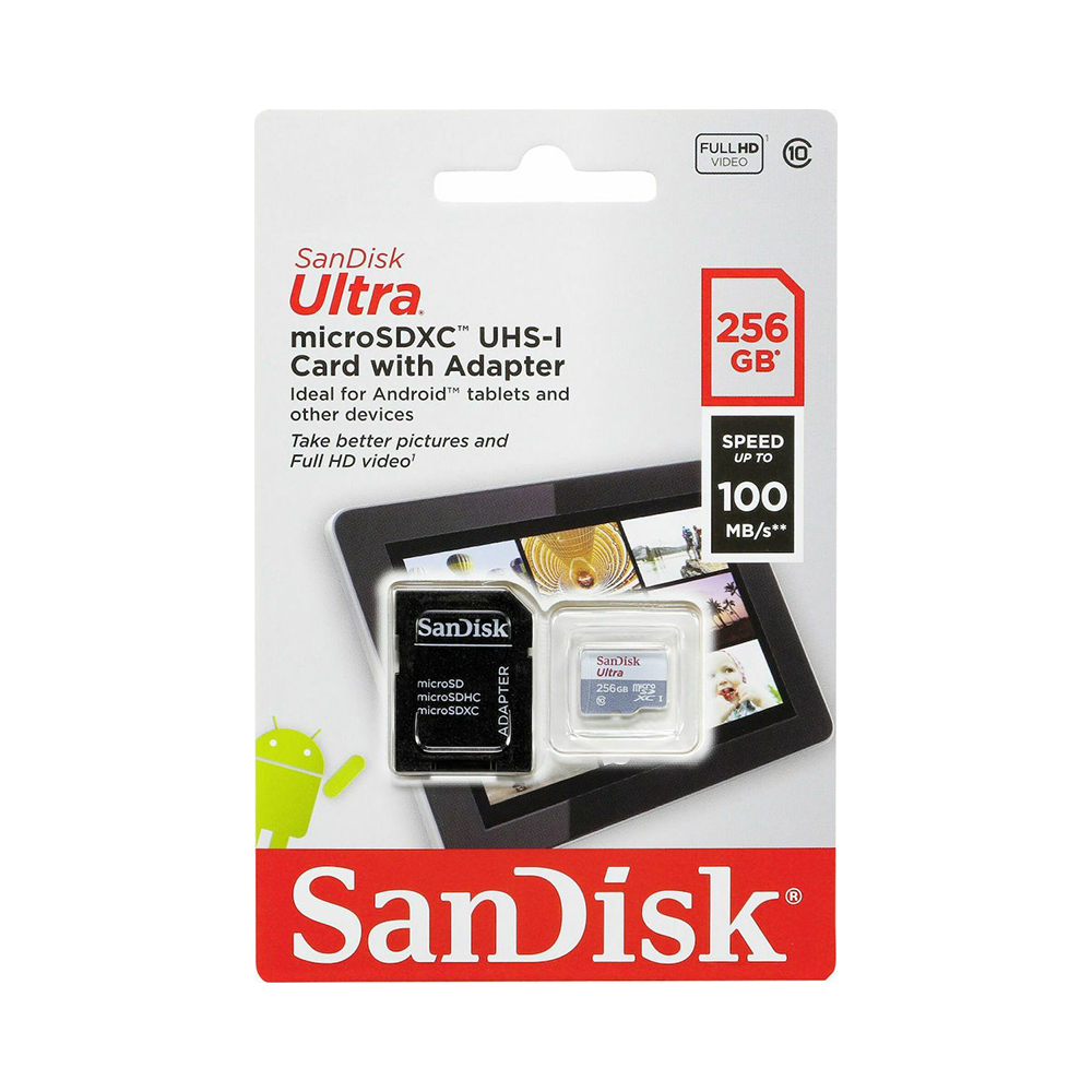 Sandisk Ultra microSDHC 256GB Class 10 U1 UHS-I με αντάπτορα