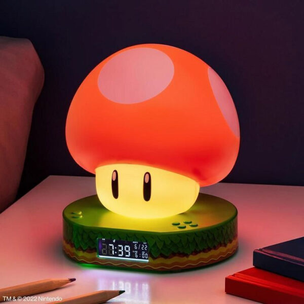 Paladone Επιτραπέζιο Ψηφιακό Ρολόι με Ξυπνητήρι Nintendo Super Mushroom PP10064NN