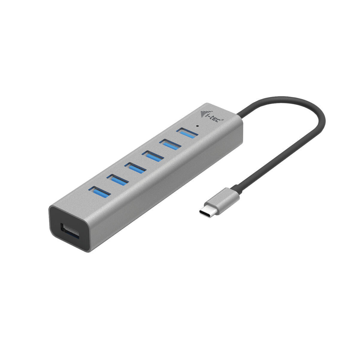 i-tec USB 3.2 Hub 7 Θυρών με σύνδεση USB-C & Θύρα Φόρτισης Ασημί