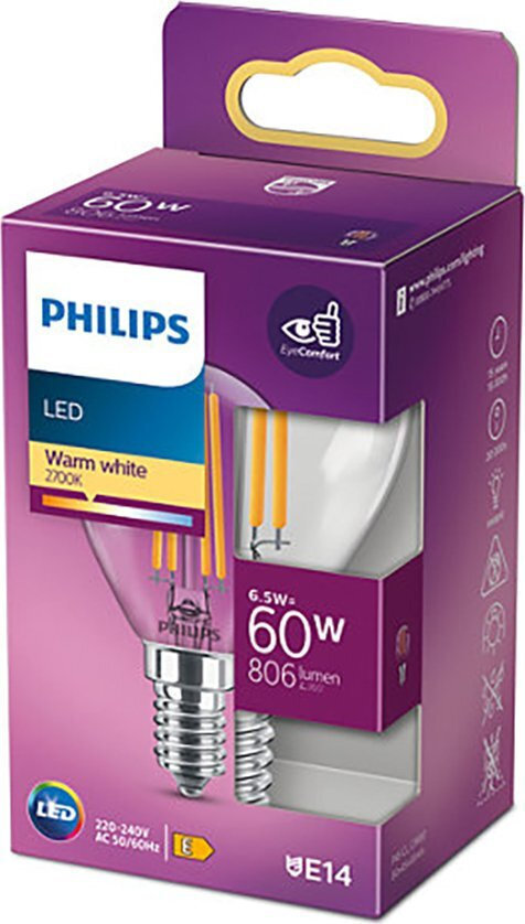 20230103165048_5b81ea32 Philips Λάμπα LED 6.5W για Ντουί E14 Θερμό Λευκό - Image 3