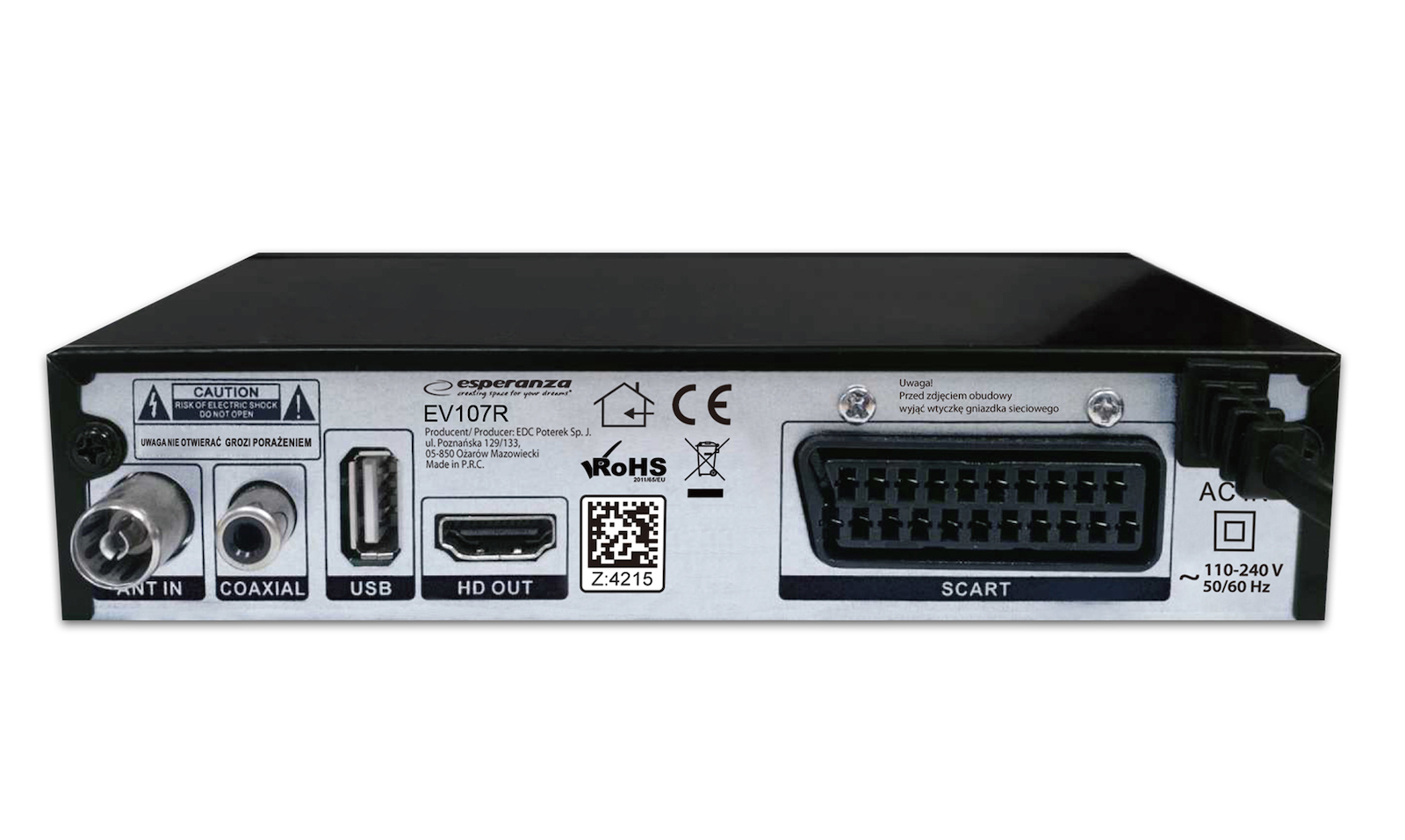 20230112101024_0e91a1fd Esperanza DVB-T2 H.265/HEVC EV107R Ψηφιακός Δέκτης Mpeg-4 SD (480p) Σύνδεσεις SCART / HDMI / USB - Image 2