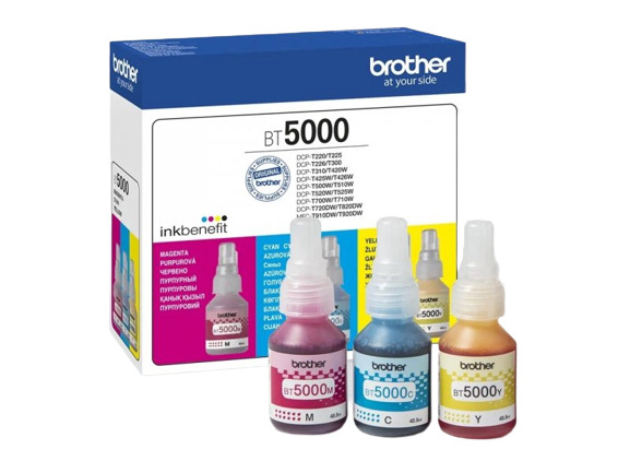 Brother BT5000 Γνήσιο Πακέτο 3 Μελανιών Εκτυπωτή InkJet Πολλαπλό (Color) (BT-5000CLVAL)