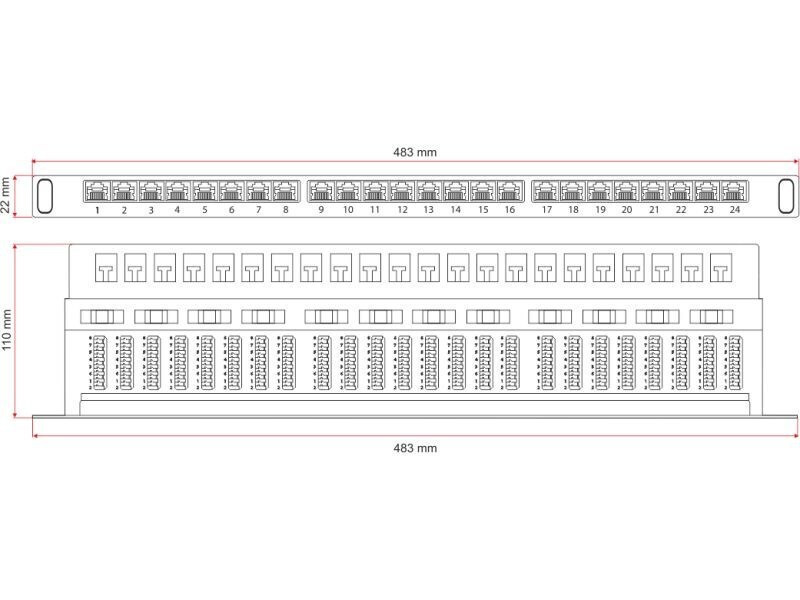 20230120172310_61ff5268 A-LAN Patch Panel 1U με 24 Θύρες RJ-45 Μαύρο - Image 3