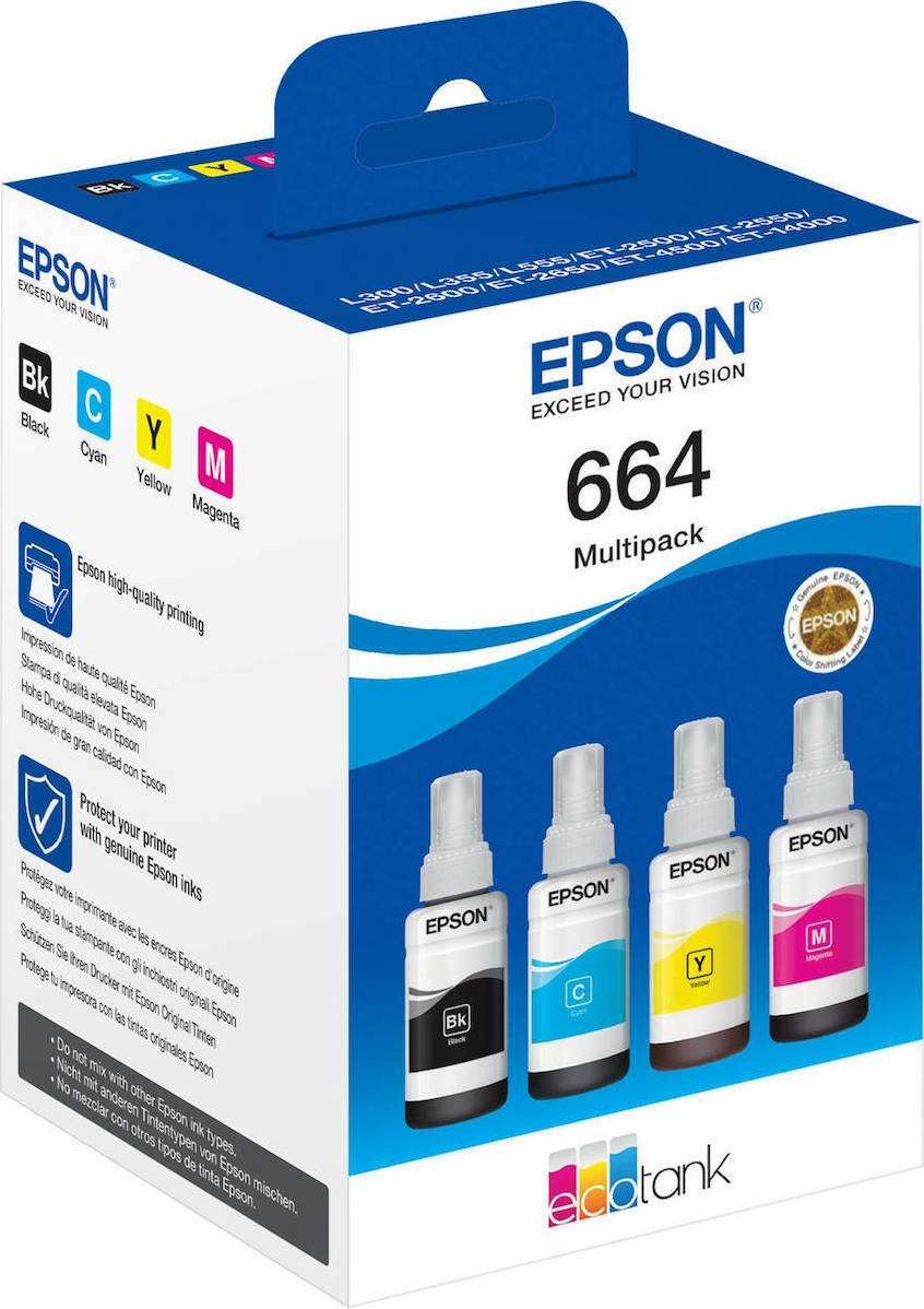 Epson 664 Γνήσιο Πακέτο 4 Μελανιών Εκτυπωτή InkJet