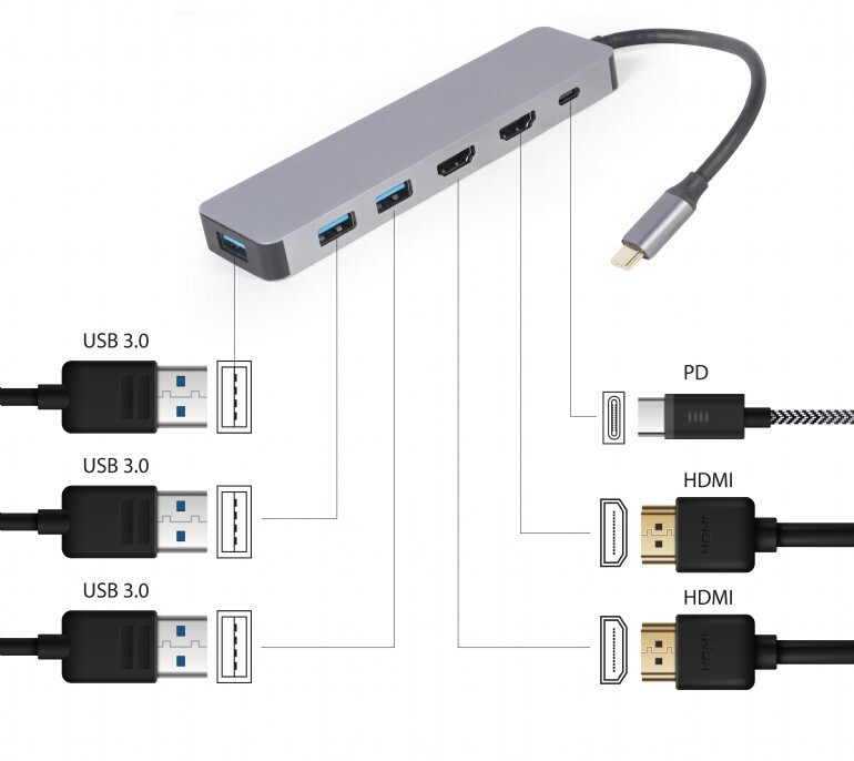 20230620122649_5053ef33 Cablexpert USB-C Docking Station με HDMI 4K PD (A-CM-COMBO3-03) - Image 3