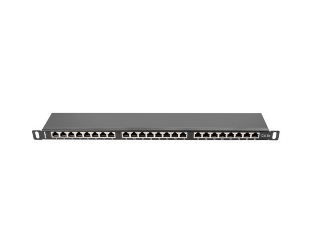 20230719102659_02762dc6 Lanberg Patch Panel 24 Port 0.5u 19” Cat.5e Shielded Black - Image 3