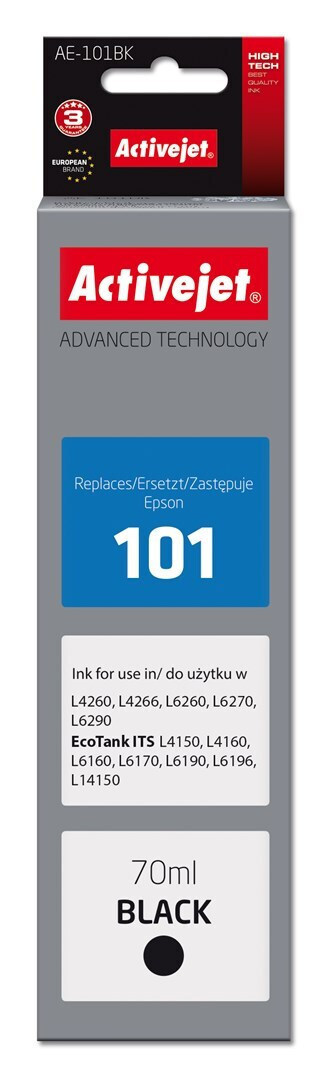 Active Jet Συμβατό Μελάνι Εκτυπωτή InkJet Epson 101 70ml Μαύρο