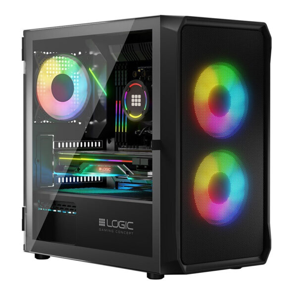 Logic Portos ARGB Mini Tower με Πλαϊνό Παράθυρο