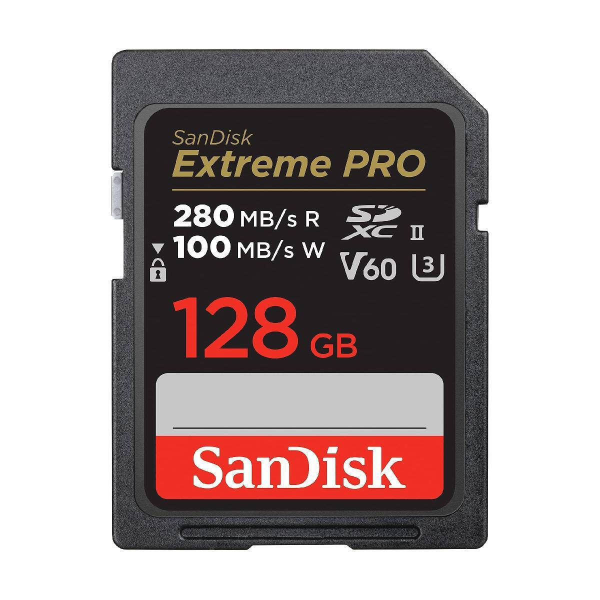Sandisk Extreme PRO SDXC 128GB Class 10 U3 V60 UHS-II με αντάπτορα