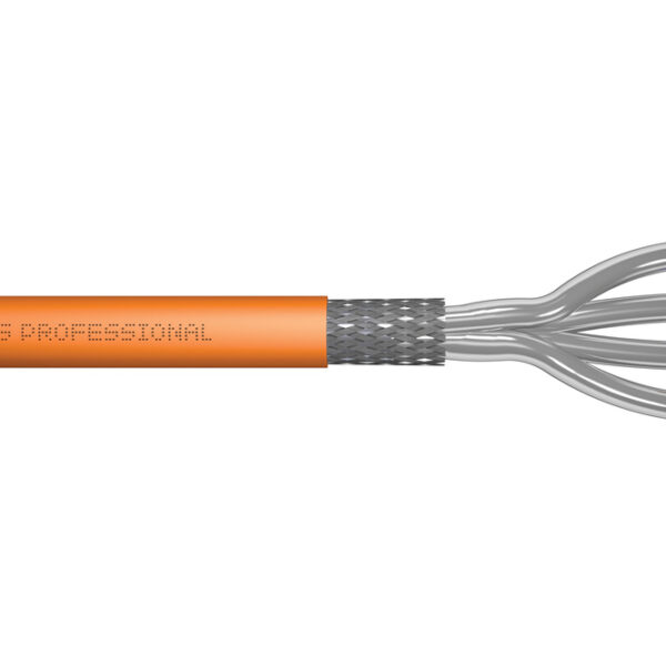 Digitus S/FTP Cat.7 Καλώδιο Δικτύου Ethernet χωρίς ακροδέκτες 100m Πορτοκαλί