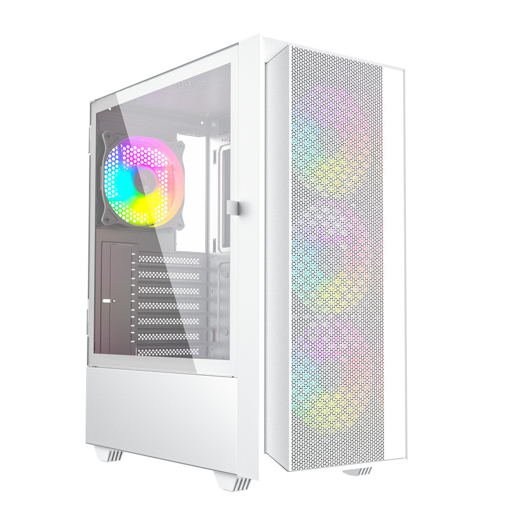 Gembird Fornax 4000 Gaming Midi Tower Κουτί Υπολογιστή με RGB Φωτισμό Λευκό