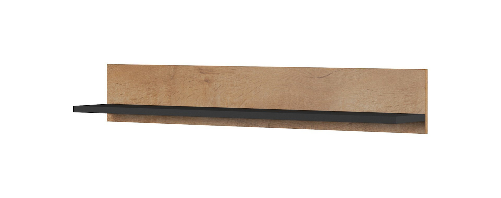 20231123114924_rafi_toichou_lefkas_oak_black_125x20x20ek Ράφι Τοίχου Soho 125x20x20εκ. Lefkas Oak/Black - Image 1