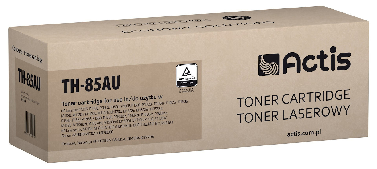 Actis Συμβατό Toner για Laser Εκτυπωτή HP CE285A CE278A CB435A CB436A 2100 Σελίδων Μαύρο