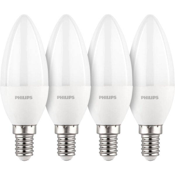 Philips Λάμπες LED 40W για Ντουί E14 Φυσικό Λευκό 4τμχ
