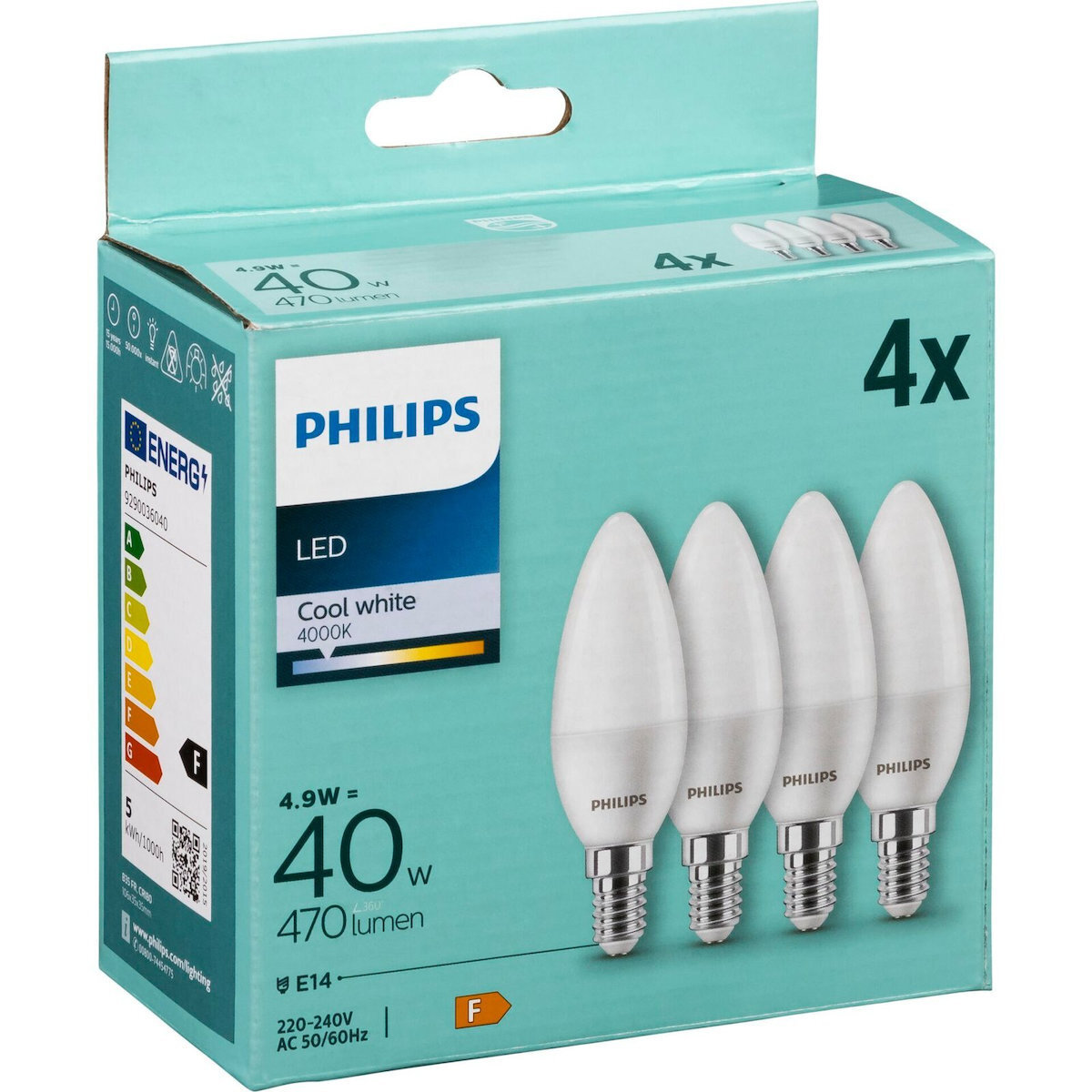 20231208095350_8a10c789 Philips Λάμπες LED 40W για Ντουί E14 Φυσικό Λευκό 4τμχ - Image 3