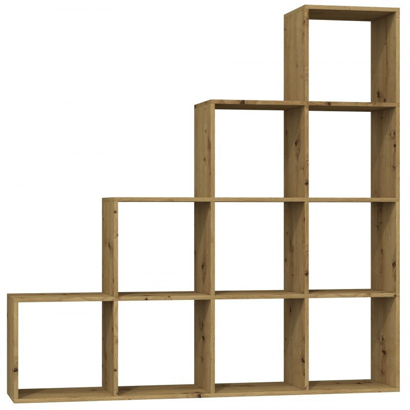 20231208141728_vivliothiki_step_artisan_kafe_153x38x153ek Βιβλιοθήκη Step Artisan 153x38x153εκ. Καφέ - Image 1