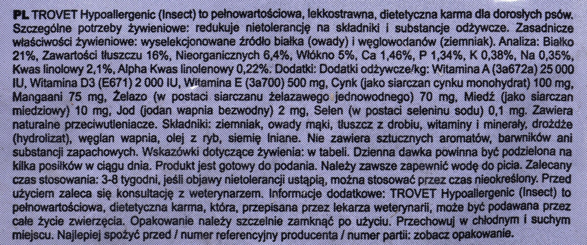 Trovet Hypoallergenic Insect 3kg - Image 3