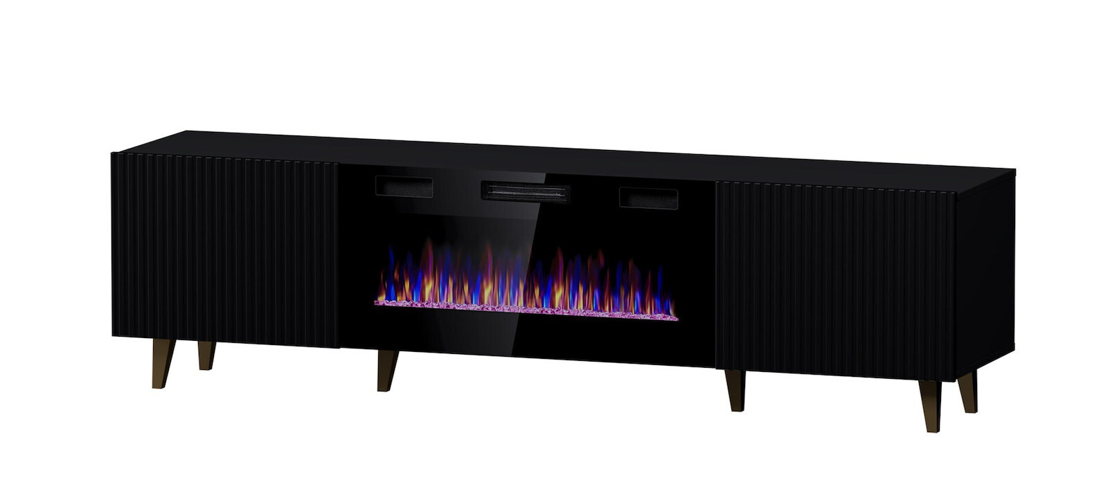 Ξύλινο Μαύρο Ματ 180x42x49εκ.