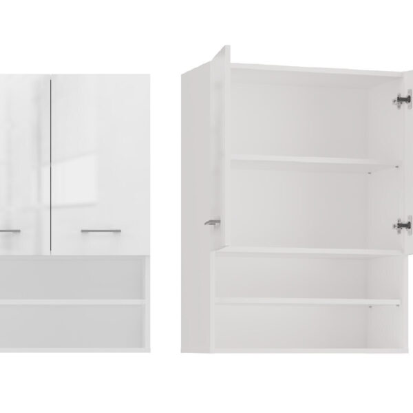 TOH Ντουλάπι Μπάνιου Μ63xΒ30xΥ90cm Λευκό