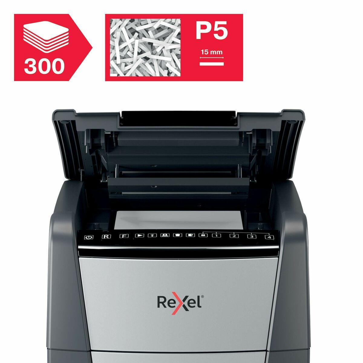 20240122132325_9b017333 Rexel Καταστροφέας Εγγράφων Optimum Auto+ 300m Micro Cut 300 Φύλλων με Κάδο 60lt - Image 3