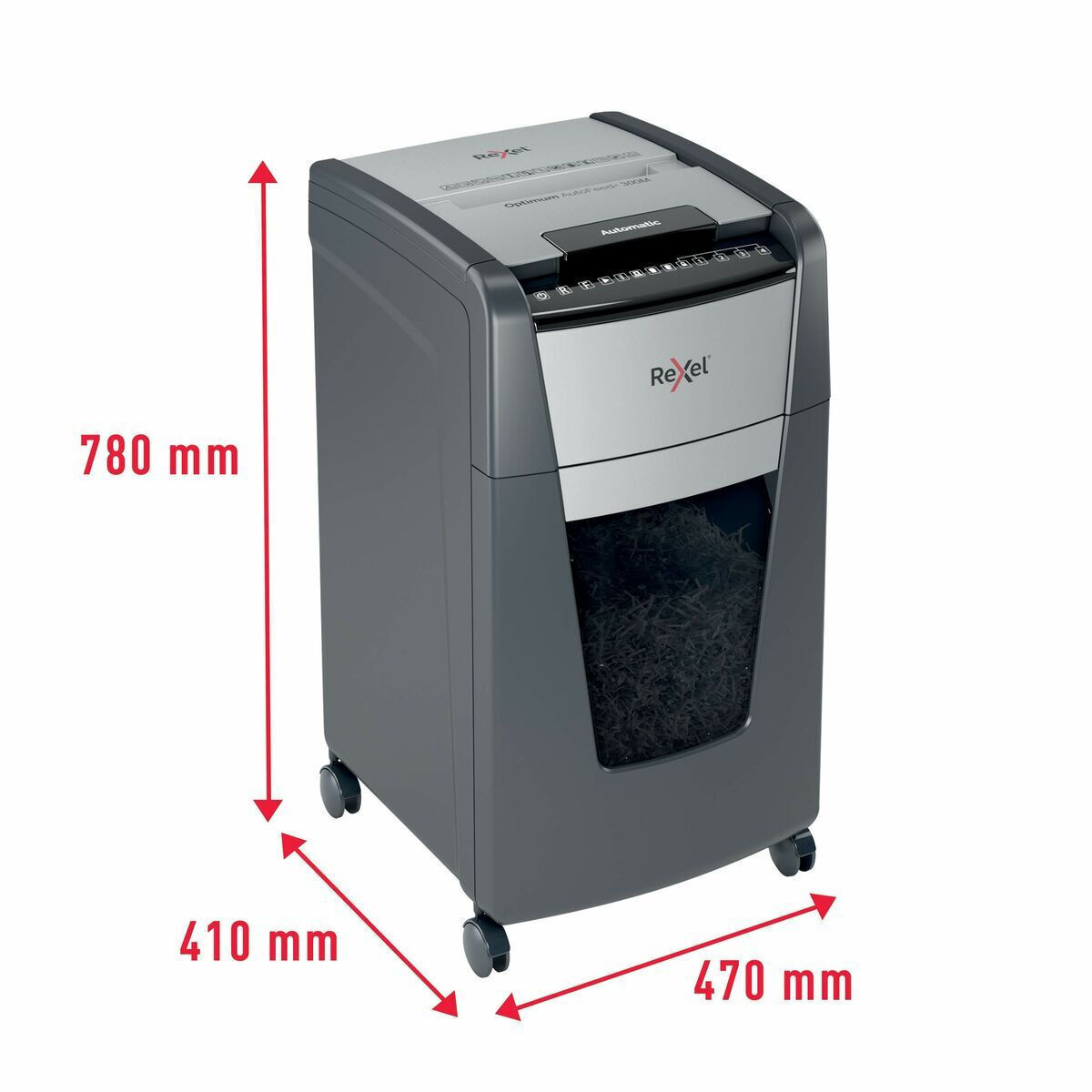 20240122132331_17d7fbd4 Rexel Καταστροφέας Εγγράφων Optimum Auto+ 300m Micro Cut 300 Φύλλων με Κάδο 60lt - Image 6