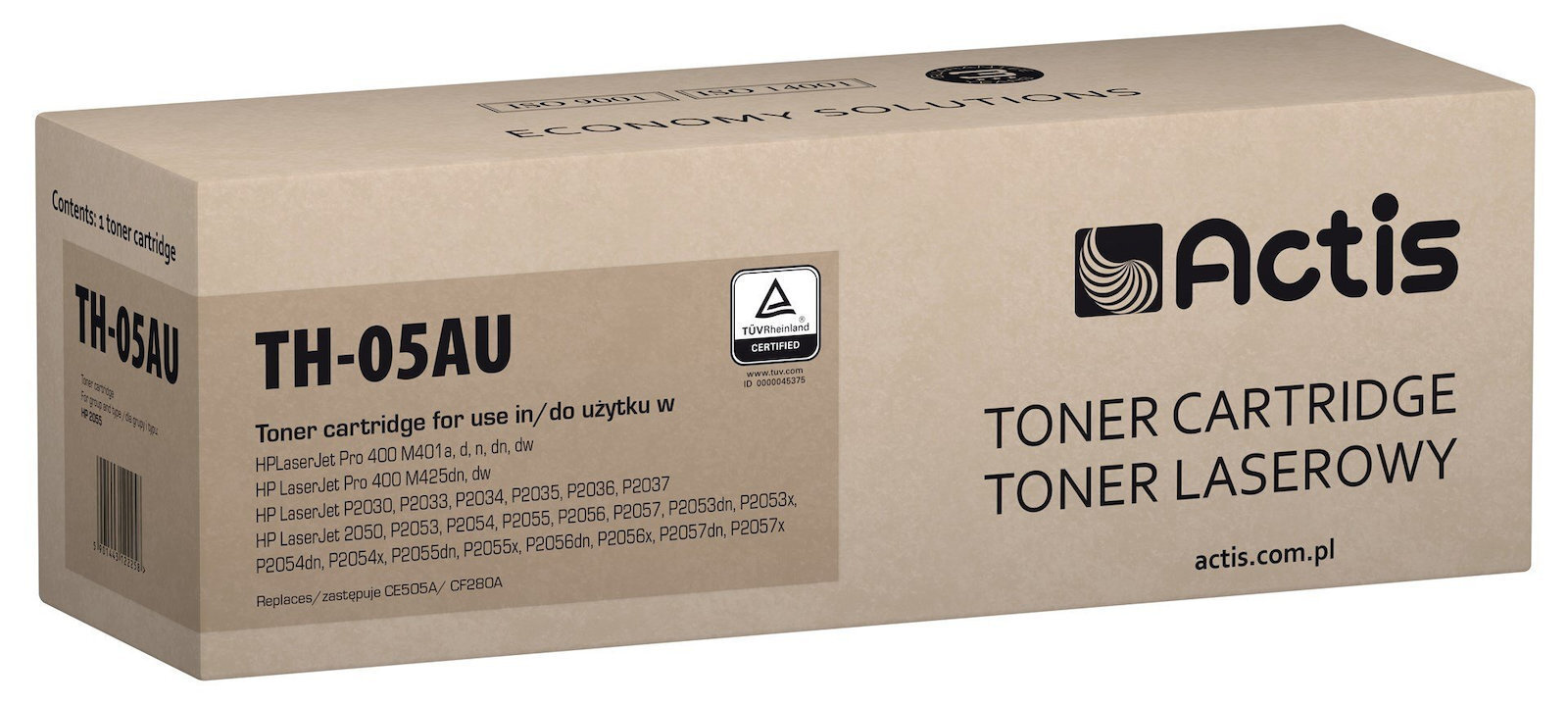 Actis Συμβατό Toner για Laser Εκτυπωτή HP CE505A CF280A 2800 Σελίδων Μαύρο