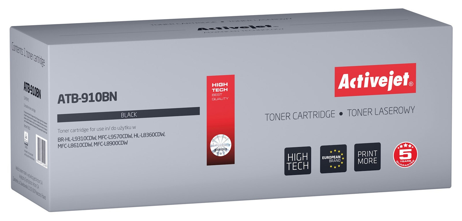Active Jet Συμβατό Toner για Laser Εκτυπωτή Brother TN-910BK 9000 Σελίδων Μαύρο