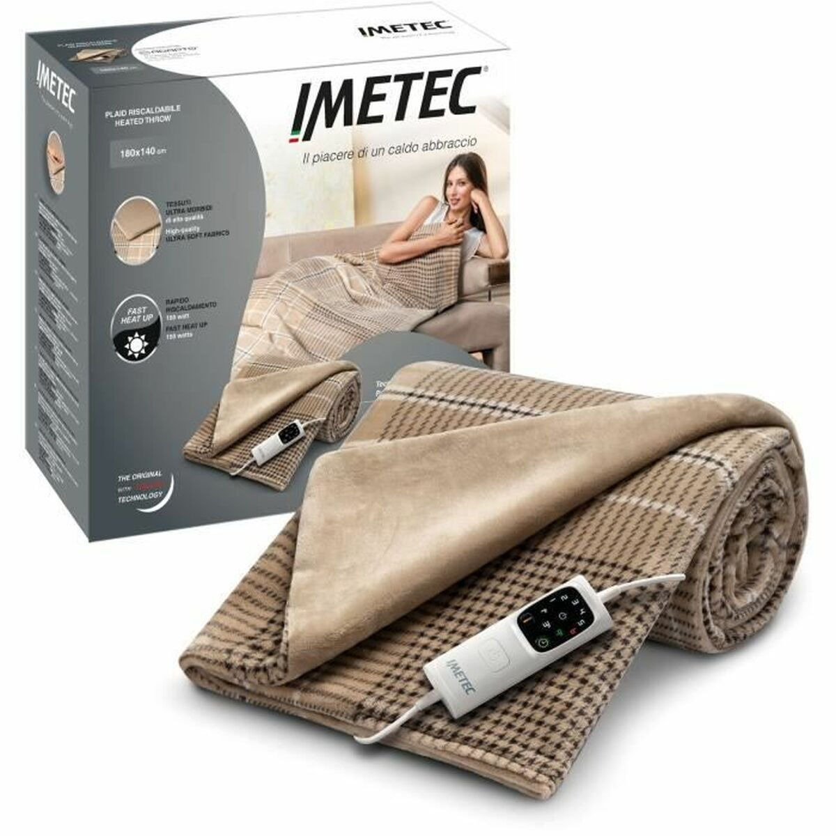 20240212165438_1fed8448 Imetec 7IME16936 Διπλή Ηλεκτρική Κουβέρτα Καφέ 150W - Image 5