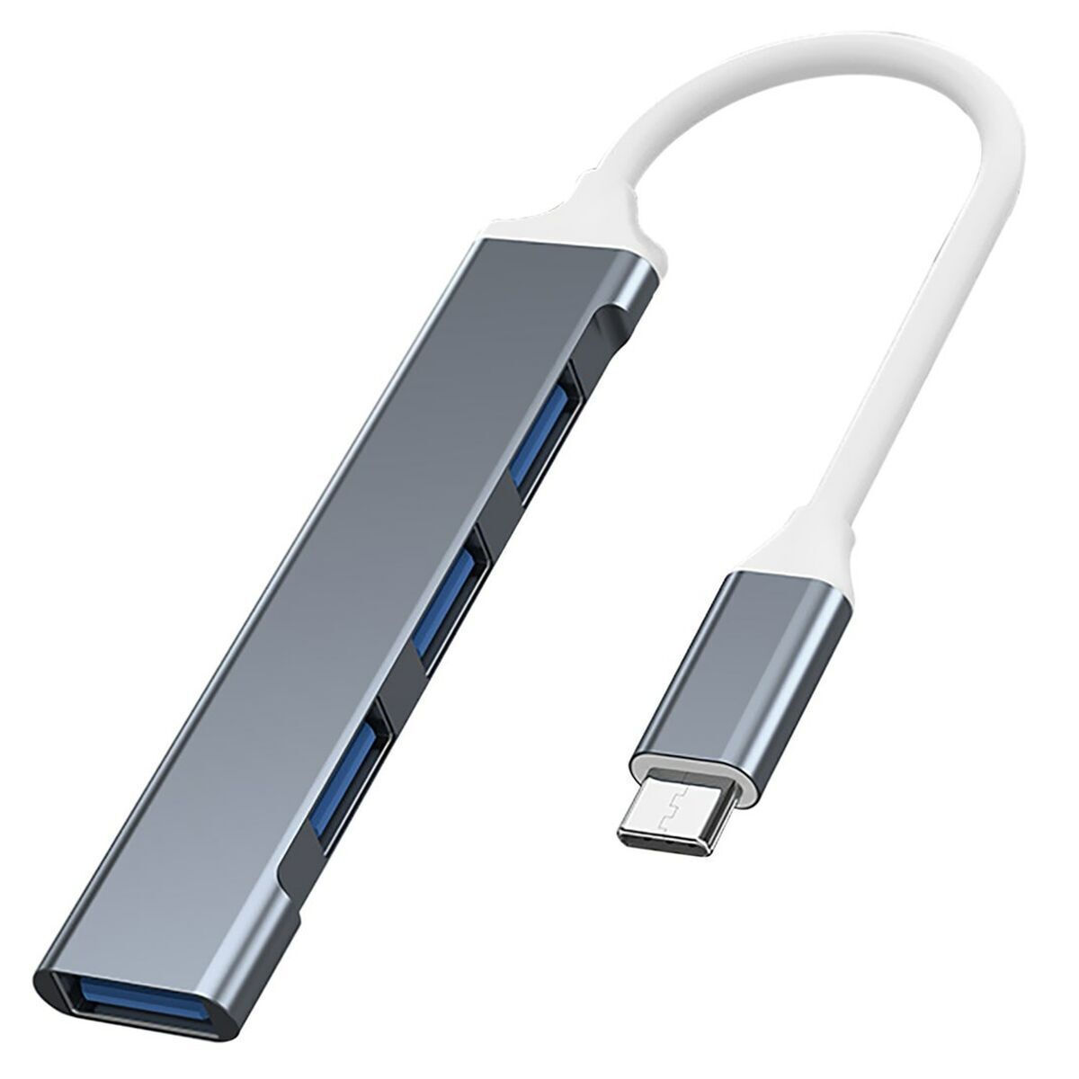 Vakoss USB 2.0 Hub 4 Θυρών με σύνδεση USB-C Ασημί