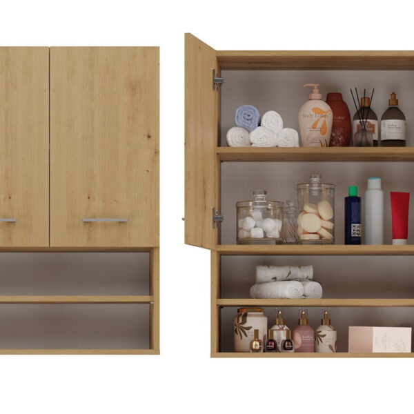 Topeshop Pola Ντουλάπι Μπάνιου Μ64xΒ30xΥ90cm Δρυς