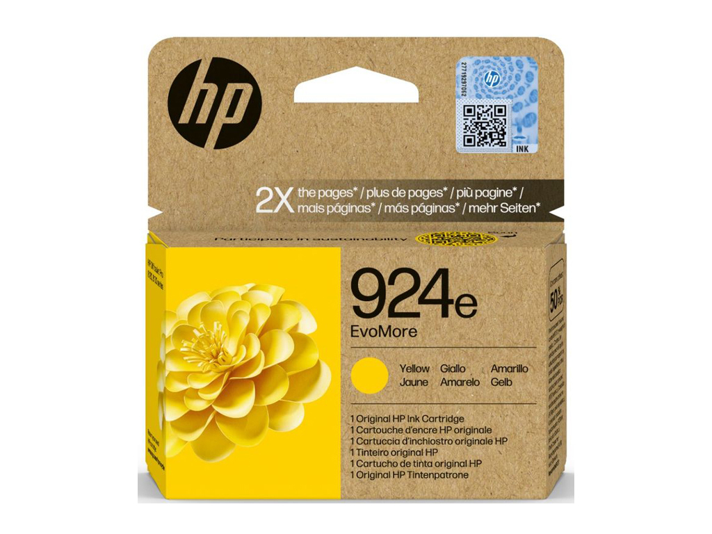 20240404095458_hp_924e_evomore_melani_ektypoti_inkjet_kitrino_4k0u9ne HP 924e EvoMore Γνήσιο Μελάνι Εκτυπωτή InkJet Κίτρινο (4K0U9NE) - Image 1