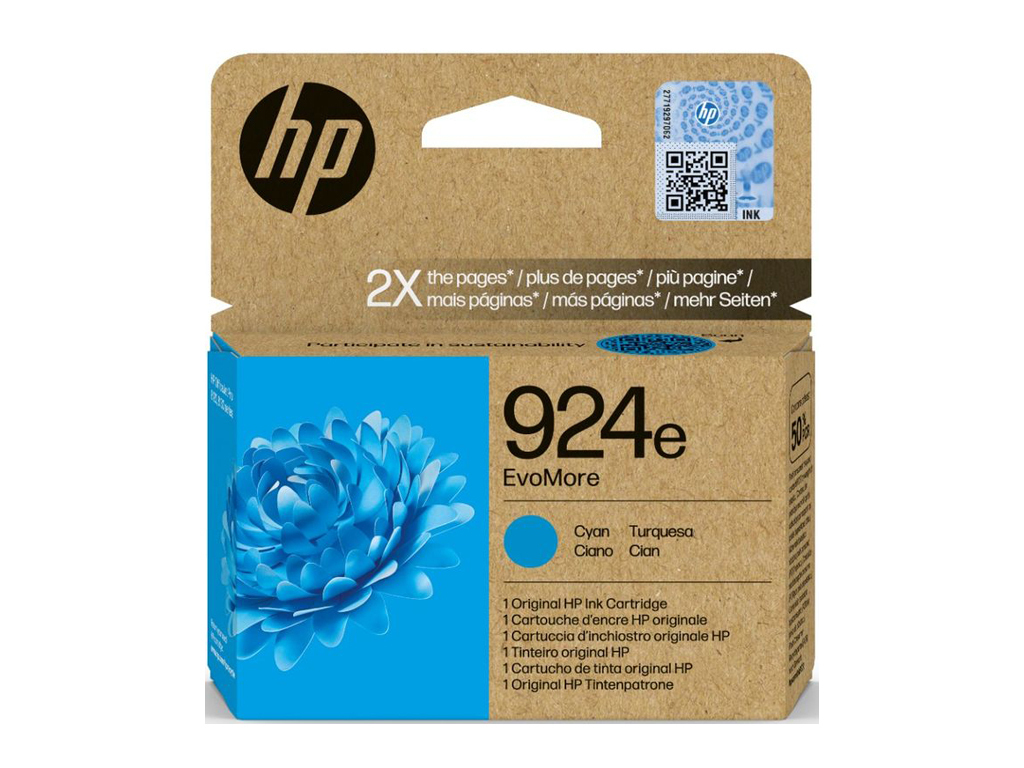 HP 924e EvoMore Γνήσιο Μελάνι Εκτυπωτή InkJet Κυανό (4K0U7NE)