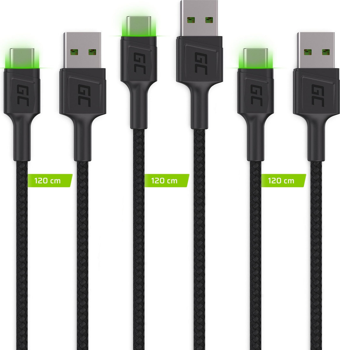 20240501142528_green_cell_led_usb_2_0_cable_usb_c_male_usb_c_prasino_1_2m_kabgcset02 Green Cell USB 2.0 USB-C male - USB-C 18W 1.2m (KABGCSET02) - Image 1