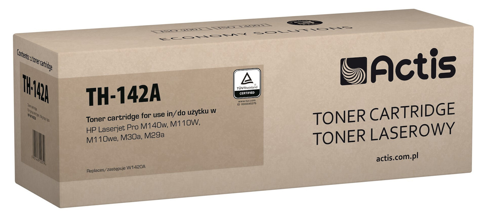 Actis Συμβατό Toner για Laser Εκτυπωτή HP HP 142A W1420A 950 Σελίδων Μαύρο - Image 1