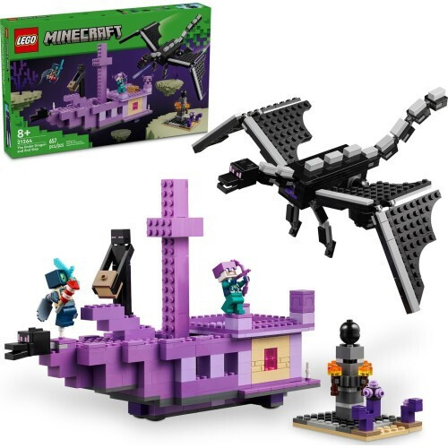 20240606095524_464eca91 Lego Minecraft The Ender Dragon and End Ship για 8+ Ετών - Image 2
