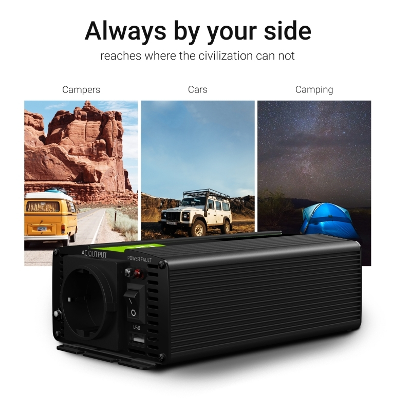20240613141342_77d5cfc4 Green Cell Inverter Αυτοκινήτου 300W για Μετατροπή 12V DC σε 230V AC με 1xUSB - Image 3
