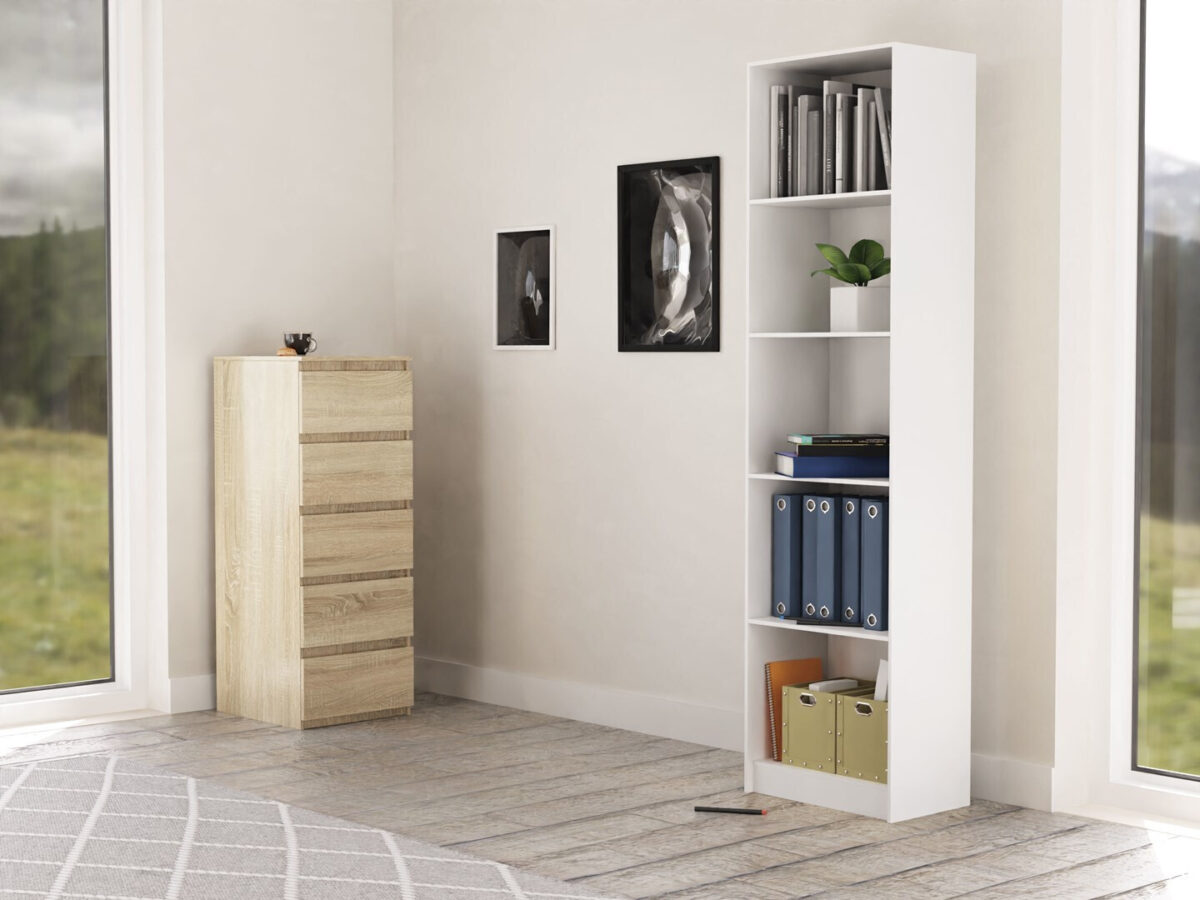 Γωνιακή Βιβλιοθήκη R50 50x30x181.5εκ. Biel - Image 4