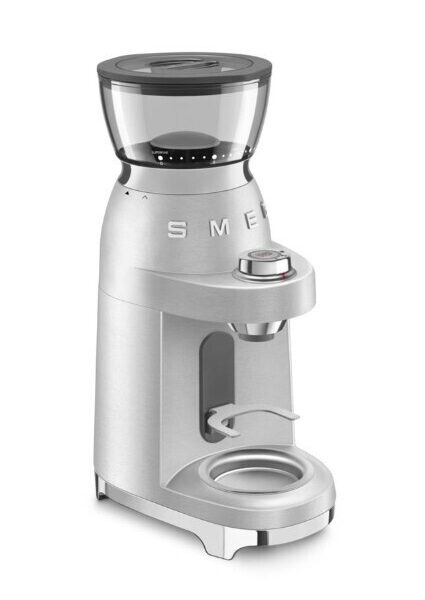 Smeg Ηλεκτρικός Μύλος Καφέ 150W με Χωρητικότητα 350gr και 30 Επίπεδα Άλεσης Ασημί