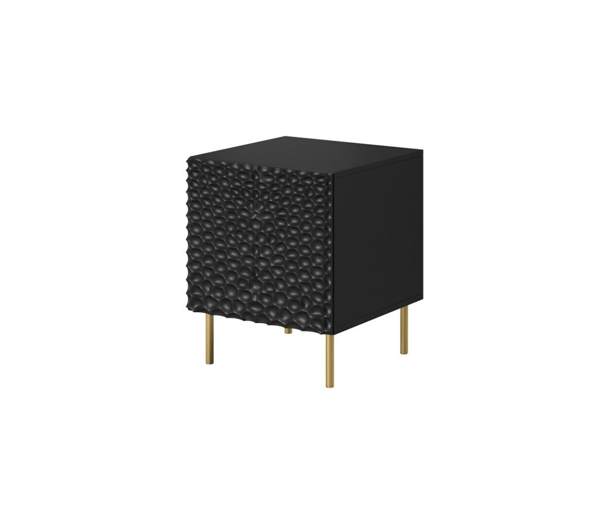 Κομοδίνα Cama Meble Ξύλινα Μαύρα 2τμχ 44x40.5x53.5cm - Image 1