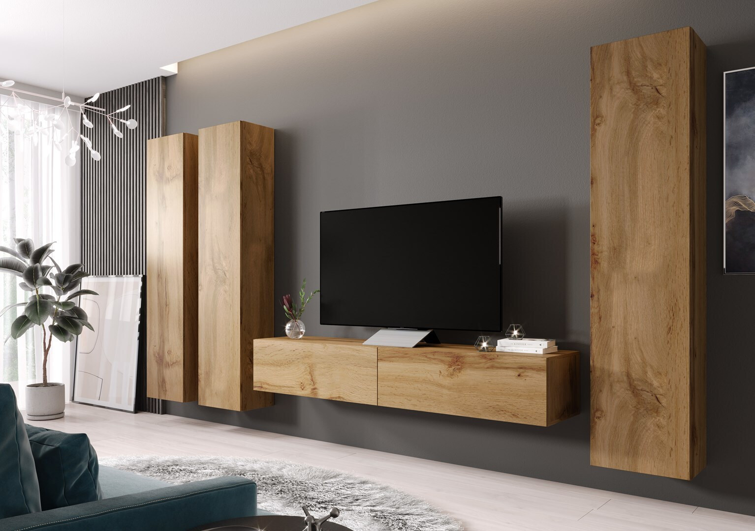 20240617133908_9e1cf930 Ντουλάπι Τοίχου Vigo 180x40x30εκ. Wotan Oak - Image 2