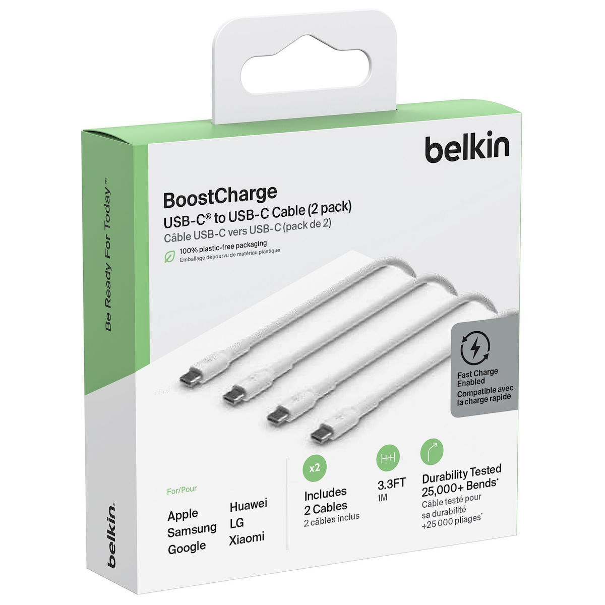20240708172229_b14125c9 Belkin 2Pack USB 2.0 USB-C male - USB-C 60W 1m (CAB003BT1MWH2PK) - Image 2