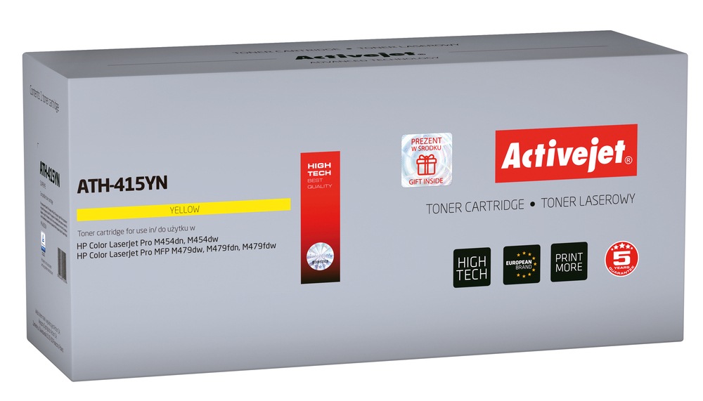 Active Jet Συμβατό Toner για Laser Εκτυπωτή HP 415A 2100 Σελίδων Κίτρινο με Chip