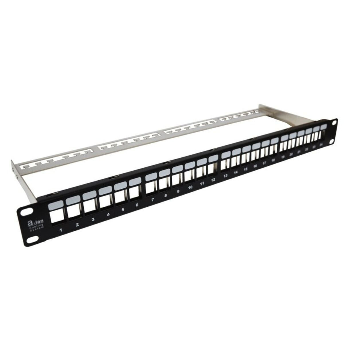 20240809135052_a_lan_patch_panel_pk020_1u_mayro A-LAN Patch Panel 1U Μαύρο - Image 1