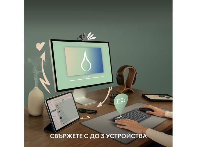 20240809151048_2d9bb858 Logitech Pebble 2 Ασύρματο - Σετ με Ποντίκι Αγγλικό US - Image 4