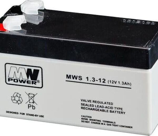 MW Power MWS 1.3-12 με Χωρητικότητα 1.3Ah και Τάση 12V 1τμχ