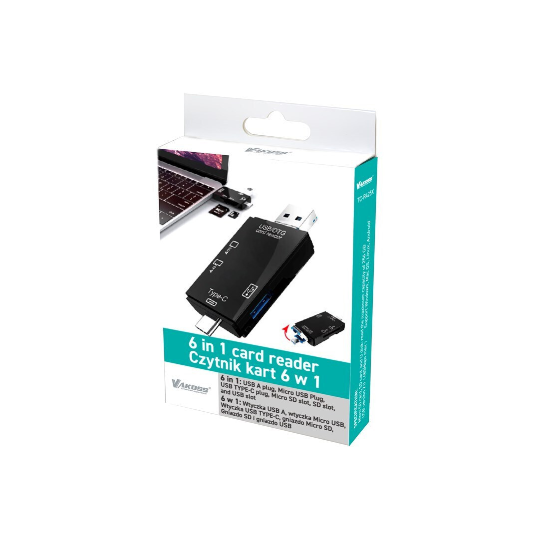 20240809153202_57df01ff Vakoss Card Reader USB 2.0/micro USB/Type-C για SD/microSD - Image 4