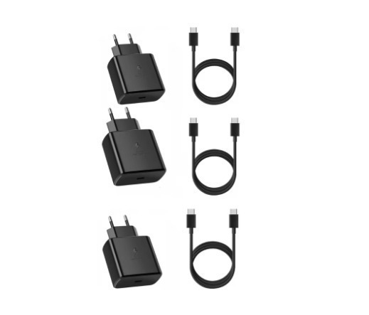 Package 6 3 Super Fast Charge 45w Pd Usb-c Chargers Samsung S24 S24 Ultra 3 Data Cables 1.8m Usb-c To C