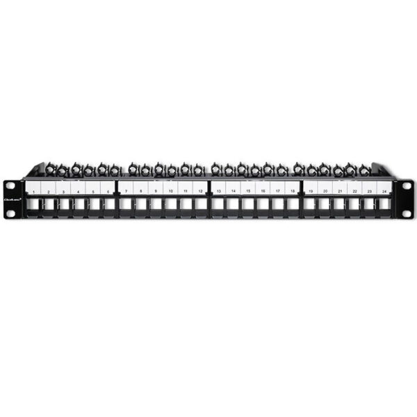 Qoltec Patch Panel για Rack 1U 19" 24 Θυρών Γκρι