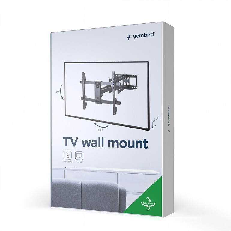 20240925165158_cd30c40d Gembird WM-80ST-02 Βάση Τηλεόρασης Τοίχου με Βραχίονα έως 80" και 60kg - Image 5